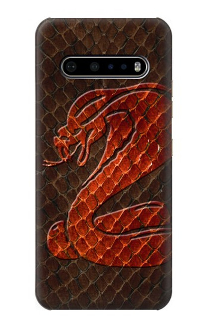 W0663 Cobra Snake Skin Hard Case and Leather Flip Case For LG V60 ThinQ 5G