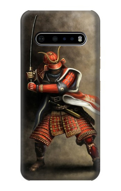 W0796 Japan Red Samurai Hard Case and Leather Flip Case For LG V60 ThinQ 5G