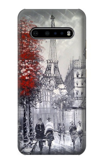 W1295 Eiffel Painting of Paris Hard Case and Leather Flip Case For LG V60 ThinQ 5G