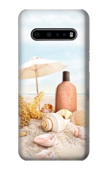 W1425 Seashells on The Beach Hard Case and Leather Flip Case For LG V60 ThinQ 5G