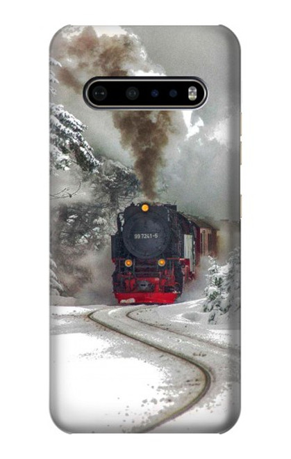 W1509 Steam Train Hard Case and Leather Flip Case For LG V60 ThinQ 5G