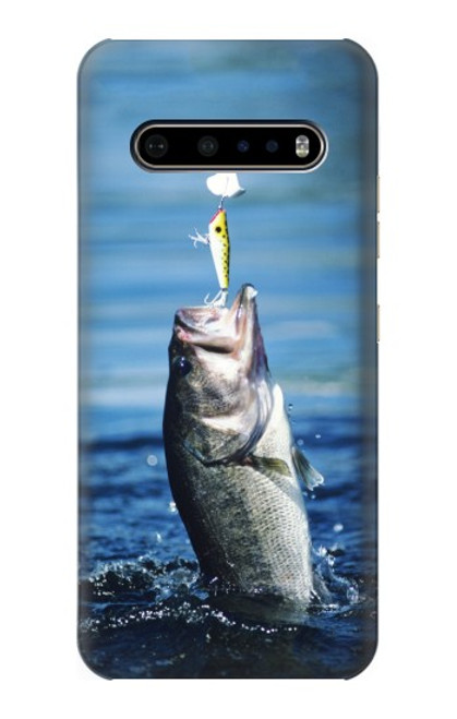 W1594 Bass Fishing Hard Case and Leather Flip Case For LG V60 ThinQ 5G