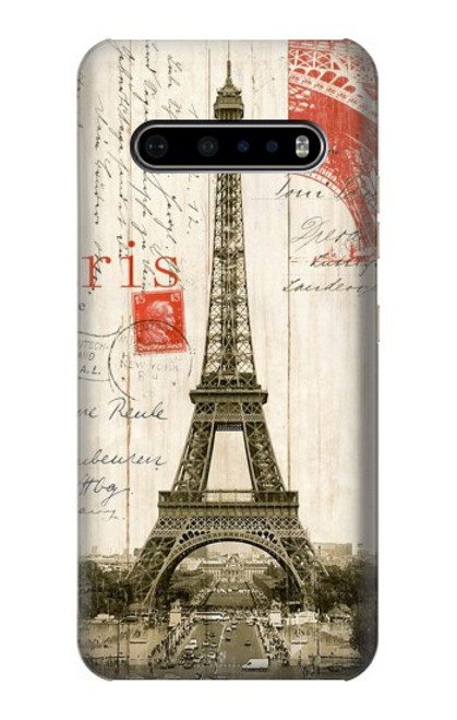 W2108 Eiffel Tower Paris Postcard Hard Case and Leather Flip Case For LG V60 ThinQ 5G