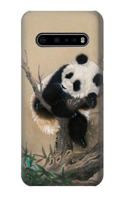 W2210 Panda Fluffy Art Painting Hard Case and Leather Flip Case For LG V60 ThinQ 5G