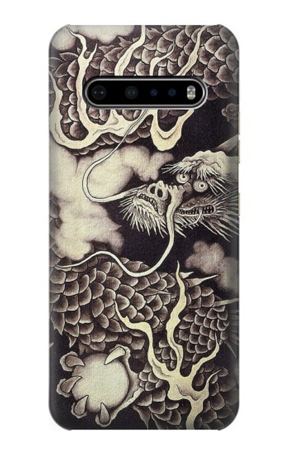 W2719 Japan Painting Dragon Hard Case and Leather Flip Case For LG V60 ThinQ 5G