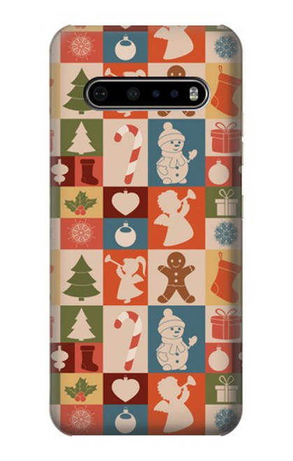 W2854 Cute Xmas Pattern Hard Case and Leather Flip Case For LG V60 ThinQ 5G