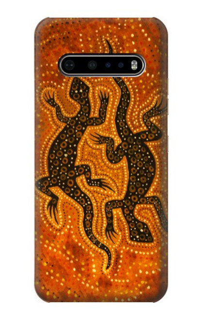 W2901 Lizard Aboriginal Art Hard Case and Leather Flip Case For LG V60 ThinQ 5G