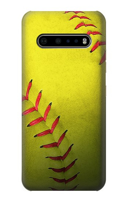 W3031 Yellow Softball Ball Hard Case and Leather Flip Case For LG V60 ThinQ 5G