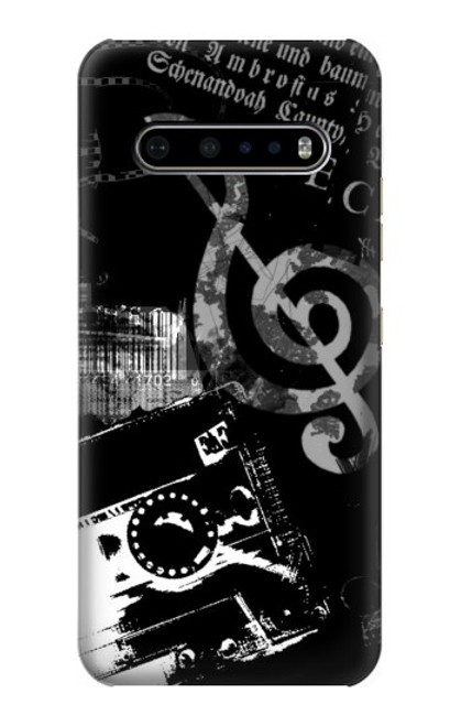 W3197 Music Cassette Note Hard Case and Leather Flip Case For LG V60 ThinQ 5G