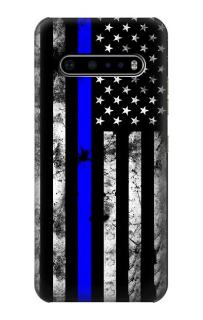 W3244 Thin Blue Line USA Hard Case and Leather Flip Case For LG V60 ThinQ 5G