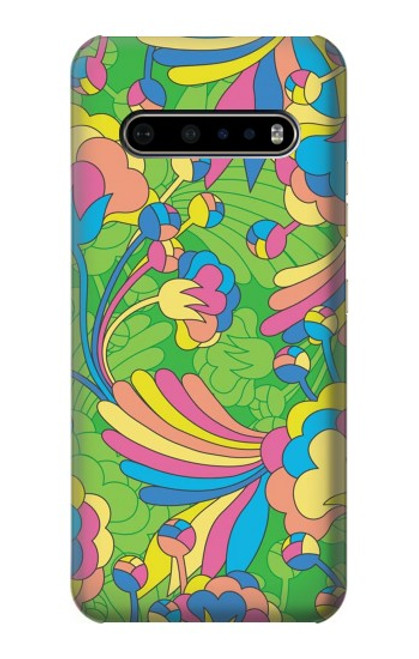 W3273 Flower Line Art Pattern Hard Case and Leather Flip Case For LG V60 ThinQ 5G