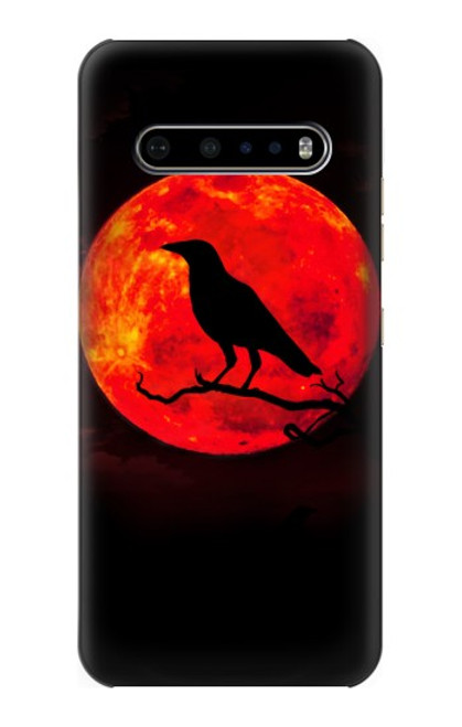 W3328 Crow Red Moon Hard Case and Leather Flip Case For LG V60 ThinQ 5G