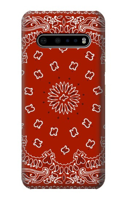 W3355 Bandana Red Pattern Hard Case and Leather Flip Case For LG V60 ThinQ 5G