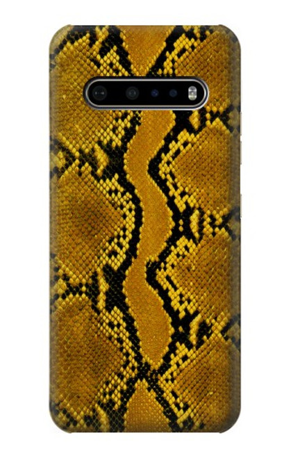 W3365 Yellow Python Skin Graphic Print Hard Case and Leather Flip Case For LG V60 ThinQ 5G