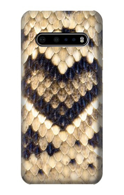 W3417 Diamond Rattle Snake Graphic Print Hard Case and Leather Flip Case For LG V60 ThinQ 5G