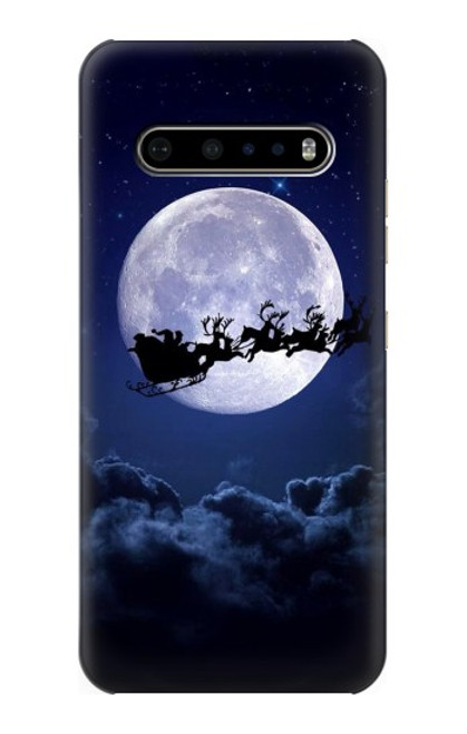 W3508 Xmas Santa Moon Hard Case and Leather Flip Case For LG V60 ThinQ 5G