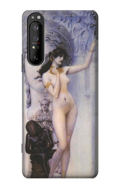 W3353 Gustav Klimt Allegory of Sculpture Hard Case and Leather Flip Case For Sony Xperia 1 II