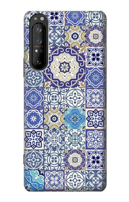 W3537 Moroccan Mosaic Pattern Hard Case and Leather Flip Case For Sony Xperia 1 II