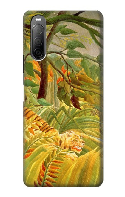 W3344 Henri Rousseau Tiger in a Tropical Storm Hard Case and Leather Flip Case For Sony Xperia 10 II