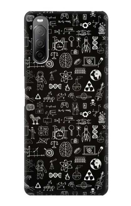 W3426 Blackboard Science Hard Case and Leather Flip Case For Sony Xperia 10 II