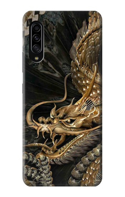 W0426 Gold Dragon Hard Case and Leather Flip Case For Samsung Galaxy A90 5G