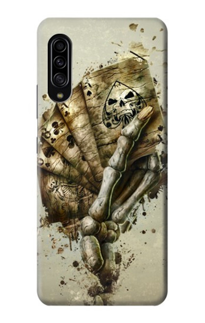 W0550 Skull Card Poker Hard Case and Leather Flip Case For Samsung Galaxy A90 5G