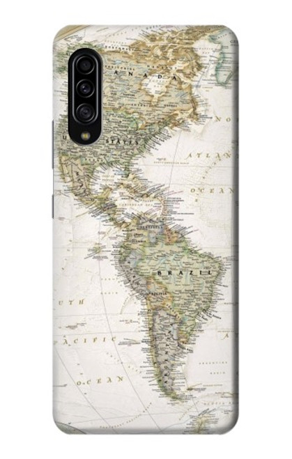 W0604 World Map Hard Case and Leather Flip Case For Samsung Galaxy A90 5G