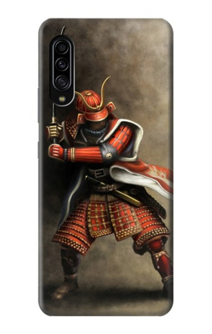 W0796 Japan Red Samurai Hard Case and Leather Flip Case For Samsung Galaxy A90 5G