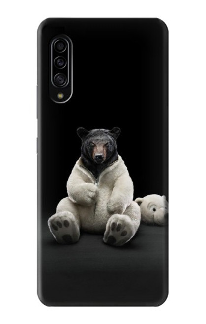 W0878 Black Bear Hard Case and Leather Flip Case For Samsung Galaxy A90 5G