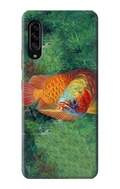 W1157 Red Arowana Fish Hard Case and Leather Flip Case For Samsung Galaxy A90 5G