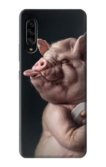 W1273 Crazy Pig Hard Case and Leather Flip Case For Samsung Galaxy A90 5G