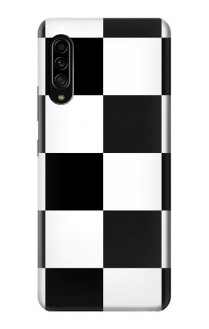 W2492 Black and White Check Hard Case and Leather Flip Case For Samsung Galaxy A90 5G