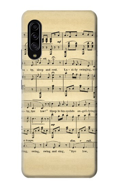 W2504 Vintage Music Sheet Hard Case and Leather Flip Case For Samsung Galaxy A90 5G