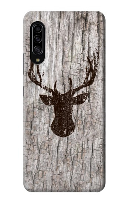 W2505 Reindeer Head Old Wood Texture Graphic Hard Case and Leather Flip Case For Samsung Galaxy A90 5G