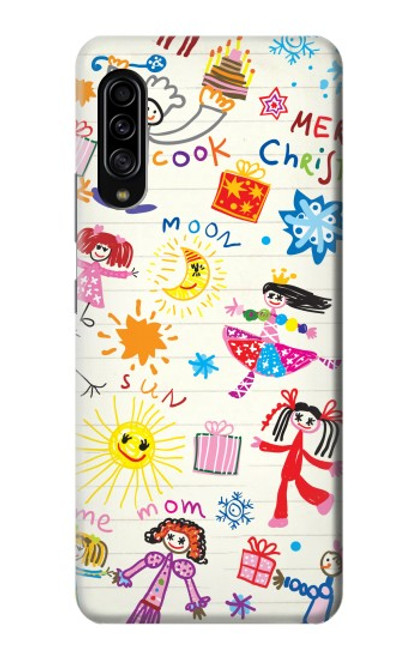 W3280 Kids Drawing Hard Case and Leather Flip Case For Samsung Galaxy A90 5G