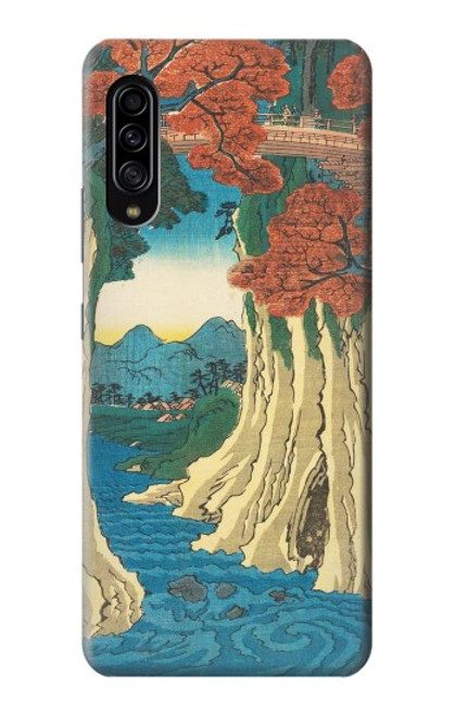 W3348 Utagawa Hiroshige The Monkey Bridge Hard Case and Leather Flip Case For Samsung Galaxy A90 5G