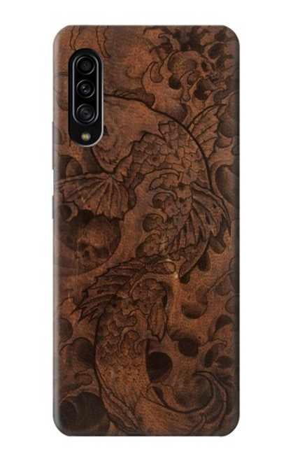 W3405 Fish Tattoo Leather Graphic Print Hard Case and Leather Flip Case For Samsung Galaxy A90 5G