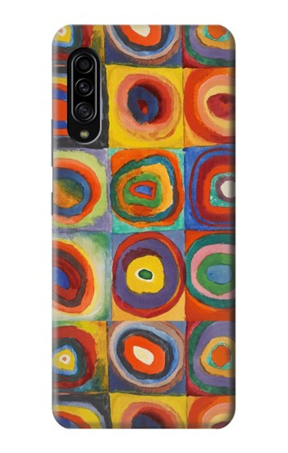 W3409 Squares Concentric Circles Hard Case and Leather Flip Case For Samsung Galaxy A90 5G