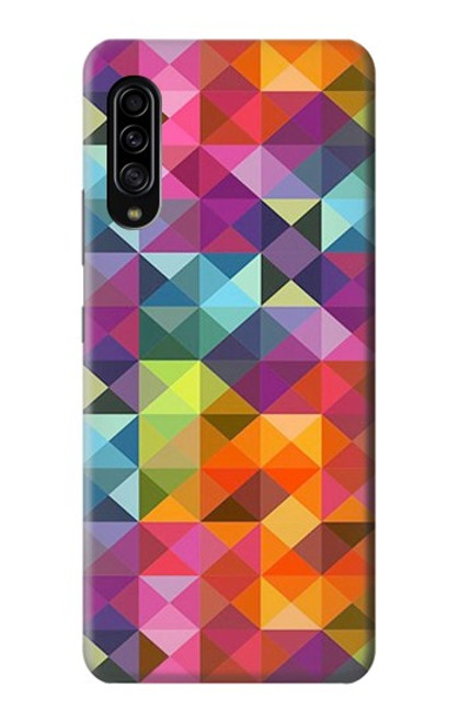 W3477 Abstract Diamond Pattern Hard Case and Leather Flip Case For Samsung Galaxy A90 5G