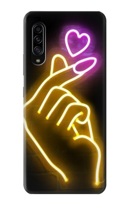 W3512 Cute Mini Heart Neon Graphic Hard Case and Leather Flip Case For Samsung Galaxy A90 5G