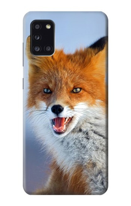 W0417 Fox Hard Case and Leather Flip Case For Samsung Galaxy A31