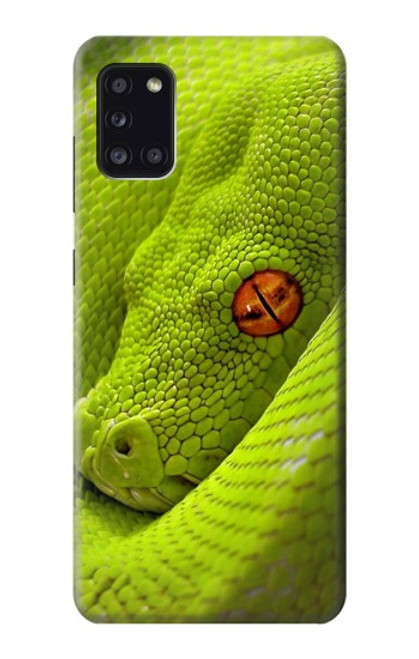 W0785 Green Snake Hard Case and Leather Flip Case For Samsung Galaxy A31