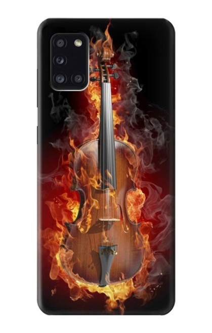 W0864 Fire Violin Hard Case and Leather Flip Case For Samsung Galaxy A31