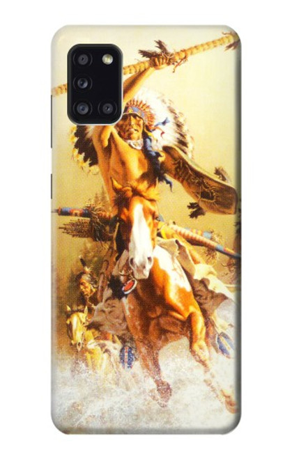 W1087 Red Indian Warrior Hard Case and Leather Flip Case For Samsung Galaxy A31