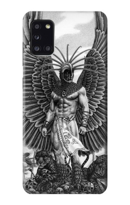 W1235 Aztec Warrior Hard Case and Leather Flip Case For Samsung Galaxy A31