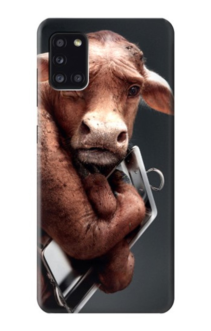 W1271 Crazy Cow Hard Case and Leather Flip Case For Samsung Galaxy A31