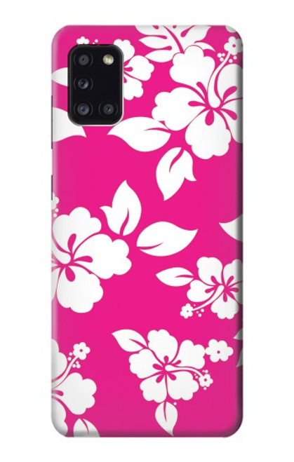 W2246 Hawaiian Hibiscus Pink Pattern Hard Case and Leather Flip Case For Samsung Galaxy A31