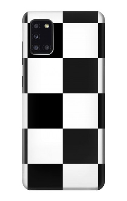 W2492 Black and White Check Hard Case and Leather Flip Case For Samsung Galaxy A31