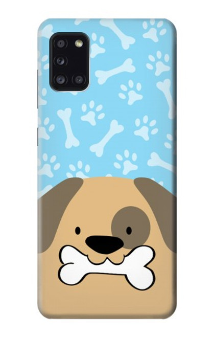 W2669 Cute Dog Paws Bones Cartoon Hard Case and Leather Flip Case For Samsung Galaxy A31