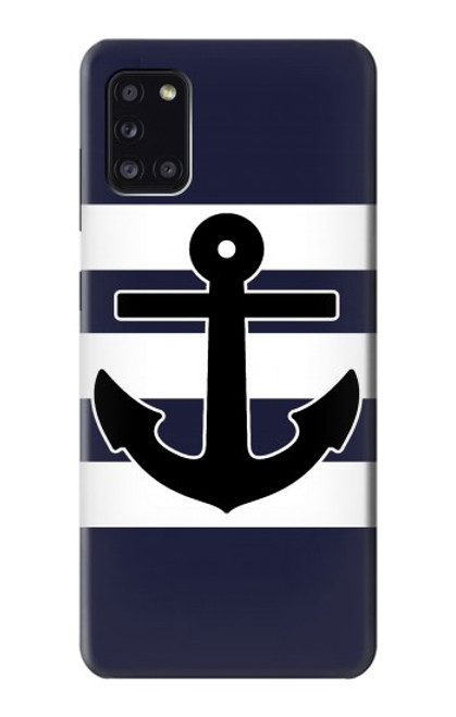 W2758 Anchor Navy Hard Case and Leather Flip Case For Samsung Galaxy A31